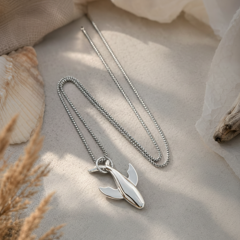 Beyond the Waves 🐋 – Wal-Anhänger aus Edelstahl
