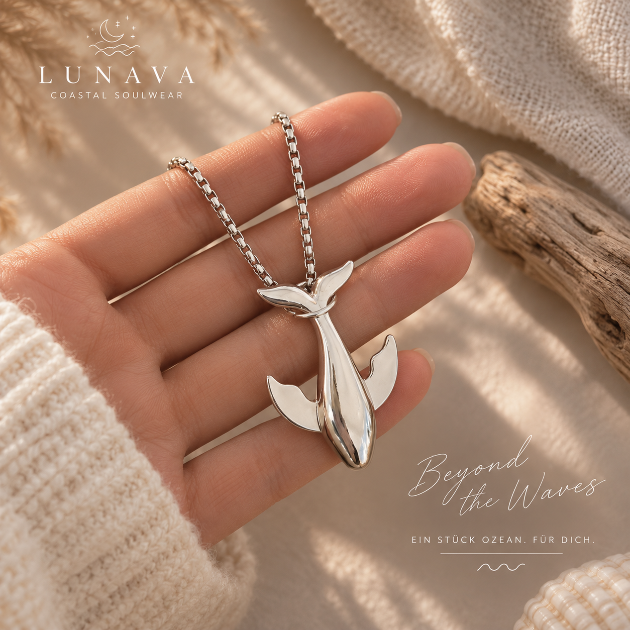Beyond the Waves 🐋 – Wal-Anhänger aus Edelstahl
