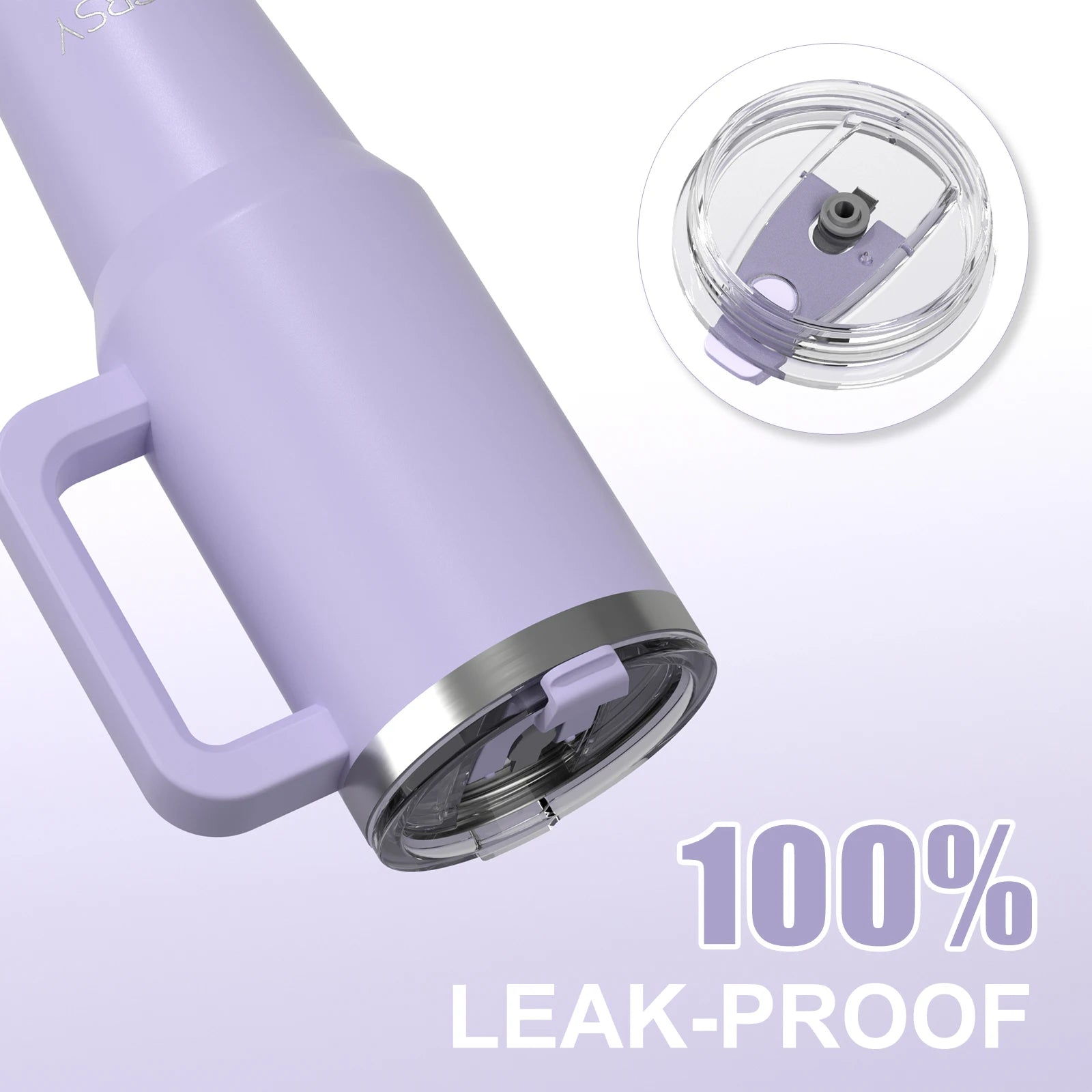 Edelstahl-Thermobecher mit Griff & Strohhalm – Vakuumisoliert