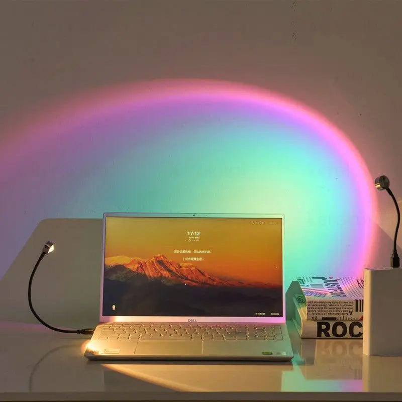 USB Sonnenuntergang Licht – LED Rainbow Neon Nachtlicht